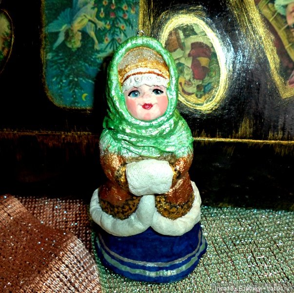 Новые ватные ёлочные игрушки - Набор из четырёх малышей