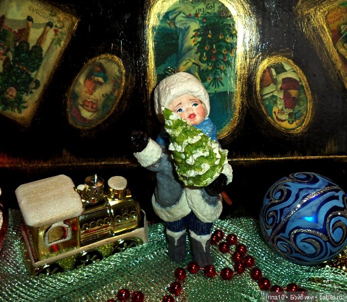 Новые ватные ёлочные игрушки - Набор из четырёх малышей (фото 8)