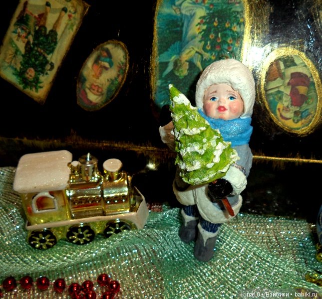 Новые ватные ёлочные игрушки - Набор из четырёх малышей (фото 5)