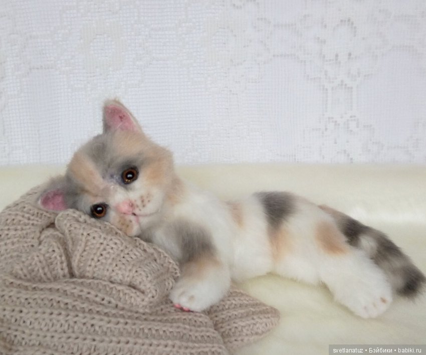 Котенок. Реалистичная плюшевая игрушка (фото 8)