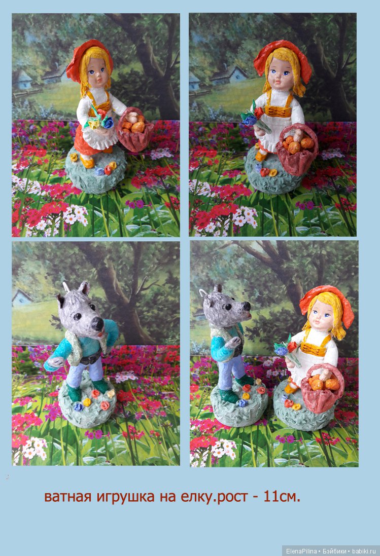 Миниатюрная ватная игрушка на елку (фото 4)