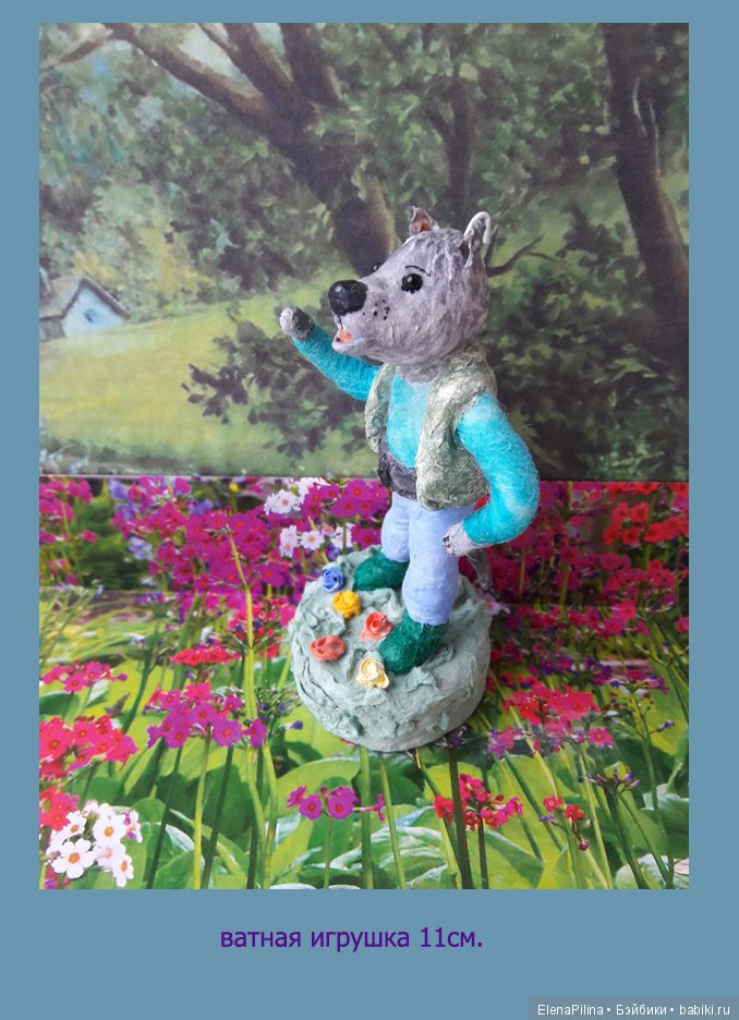 Миниатюрная ватная игрушка на елку (фото 2)