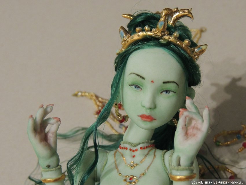 Зелёная Тара из фарфора — Авторские шарнирные куклы своими руками: лепка