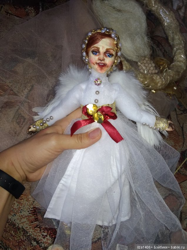 Авторская куколка-елочное украшение "Ангелок"