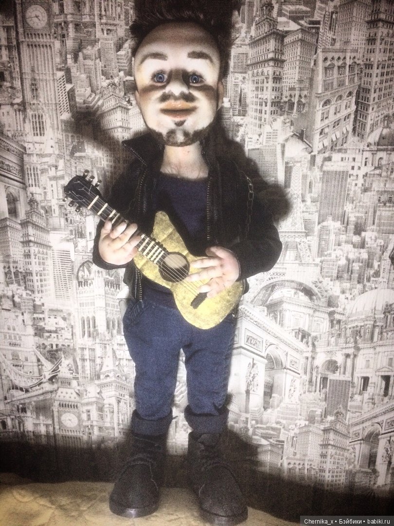 Скульптурный текстиль в чулочной технике - Кукла из капрона (фото 2)