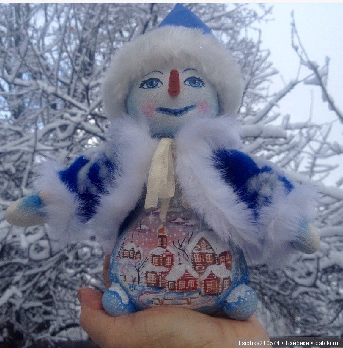 Снеговик — Текстильные игрушки и примитивы: кофейные