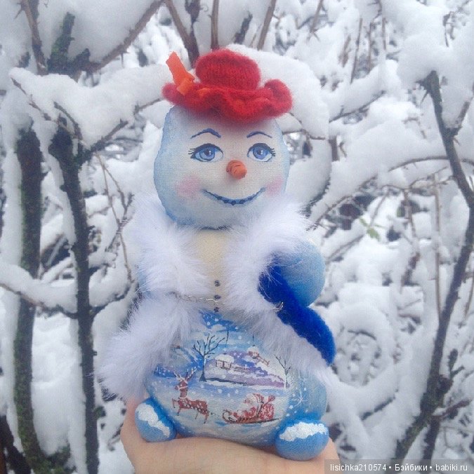 Снеговик — Текстильные игрушки и примитивы: кофейные