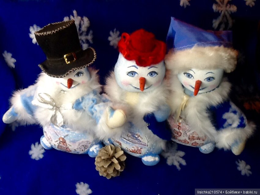 Снеговик — Текстильные игрушки и примитивы: кофейные