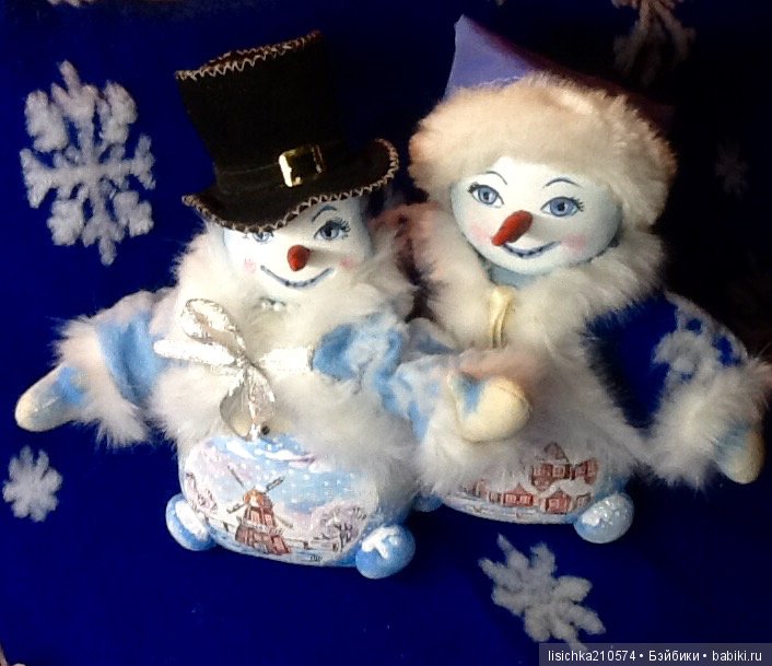Снеговик — Текстильные игрушки и примитивы: кофейные