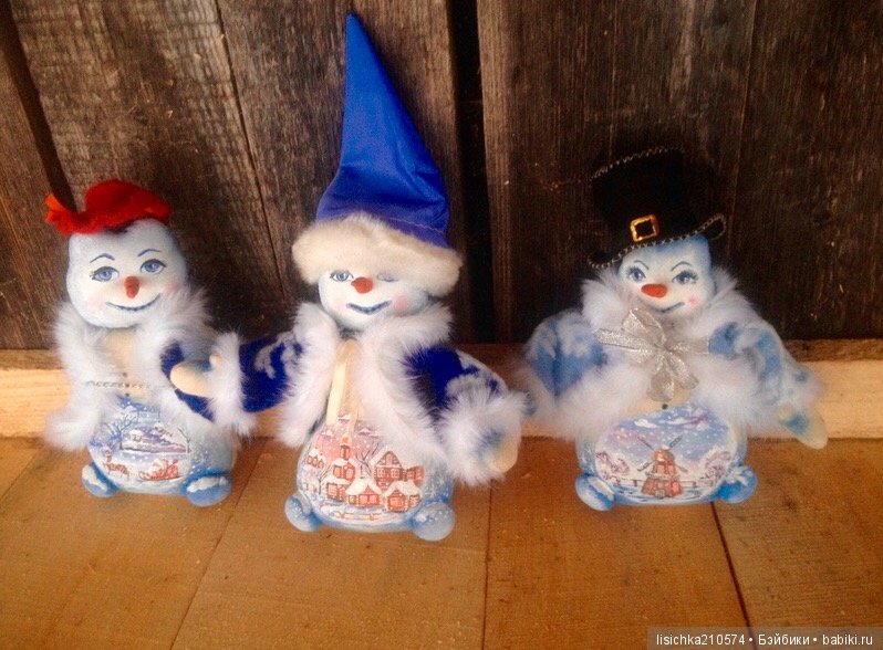 Снеговик — Текстильные игрушки и примитивы: кофейные