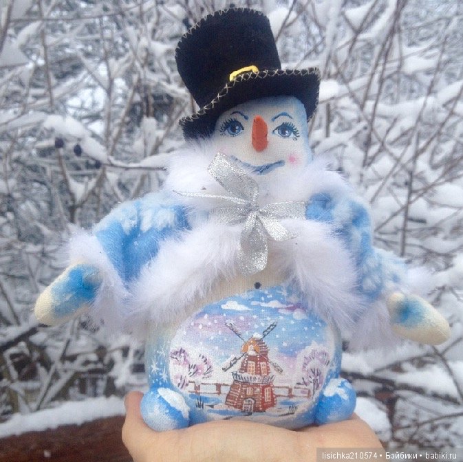 Снеговик — Текстильные игрушки и примитивы: кофейные