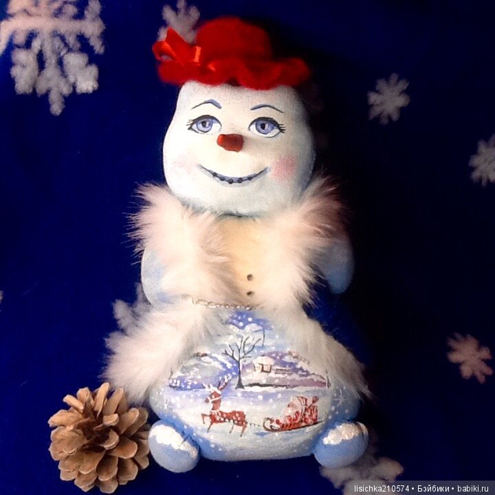 Снеговик — Текстильные игрушки и примитивы: кофейные (фото 3)