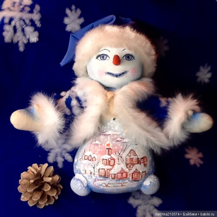 Снеговик — Текстильные игрушки и примитивы: кофейные (фото 4)