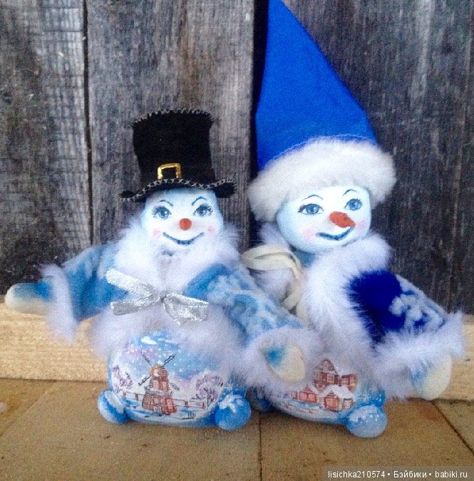 Снеговик — Текстильные игрушки и примитивы: кофейные