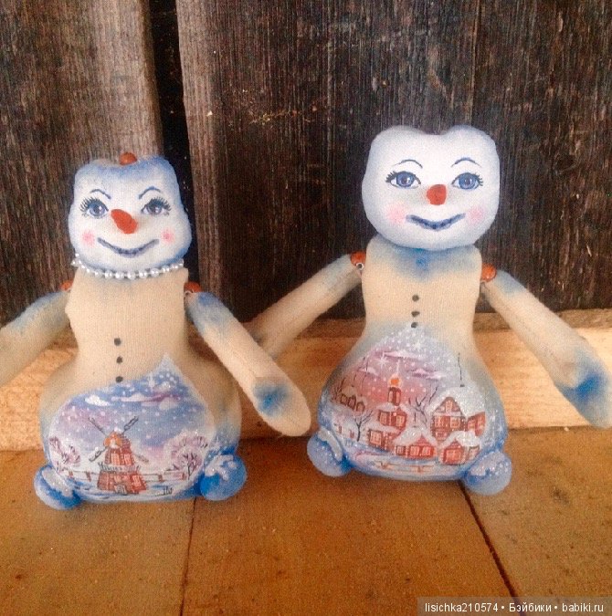 Снеговик — Текстильные игрушки и примитивы: кофейные