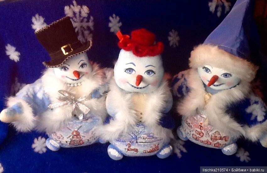 Снеговик — Текстильные игрушки и примитивы: кофейные (фото 5)