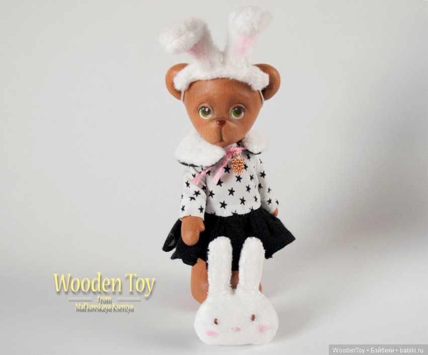 Мишка "Зайка" Деревянная игрушка (фото 3)