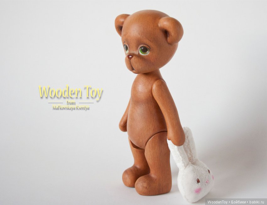 Мишка "Зайка" Деревянная игрушка (фото 8)