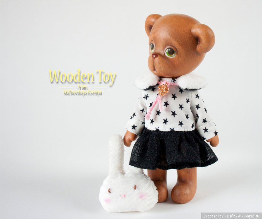 Мишка "Зайка" Деревянная игрушка