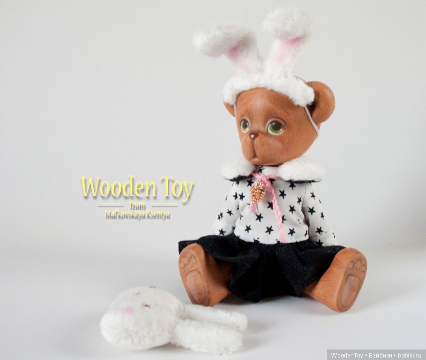 Мишка "Зайка" Деревянная игрушка (фото 5)