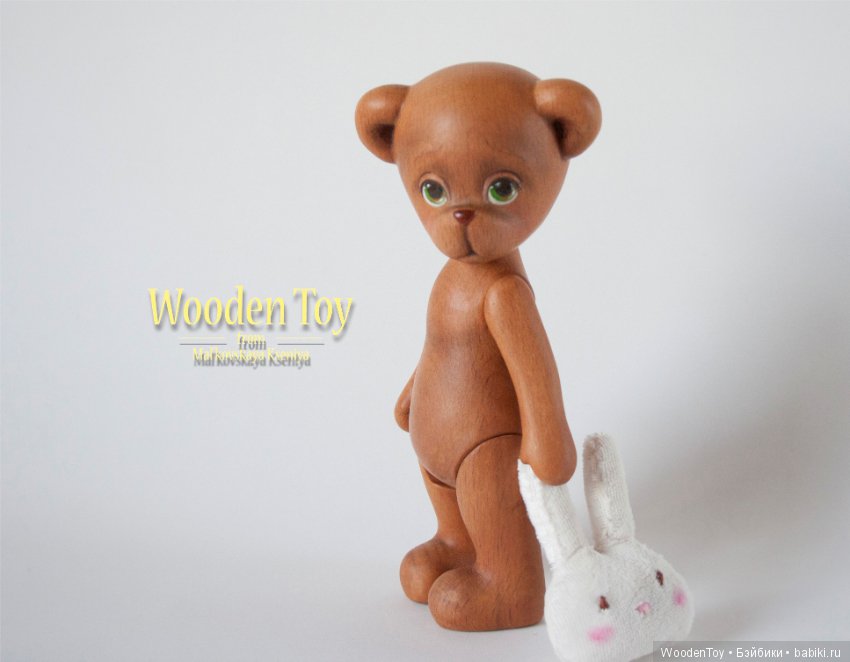 Мишка "Зайка" Деревянная игрушка (фото 9)