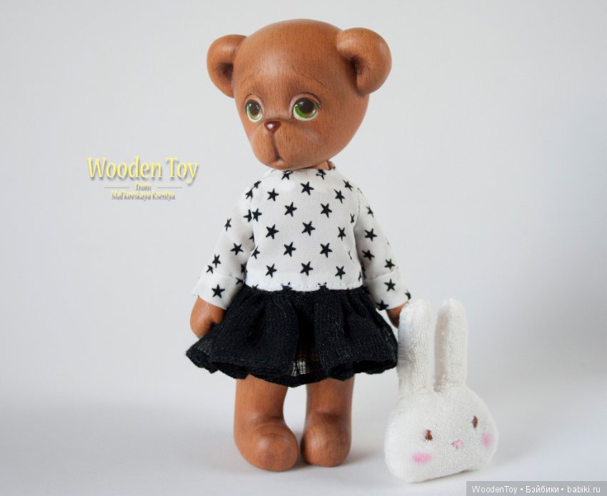 Мишка "Зайка" Деревянная игрушка