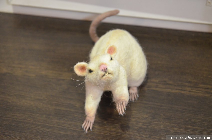 Крыска Лариска. Сухое валяние из шерсти (фото 2)