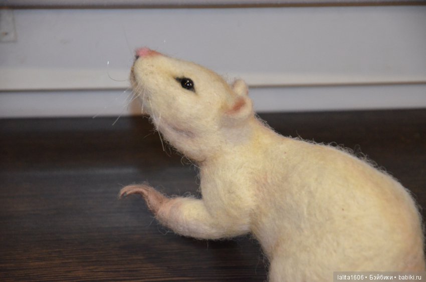 Крыска Лариска. Сухое валяние из шерсти (фото 9)