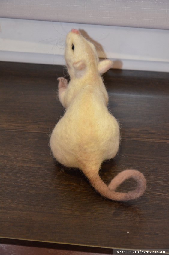 Крыска Лариска. Сухое валяние из шерсти (фото 6)