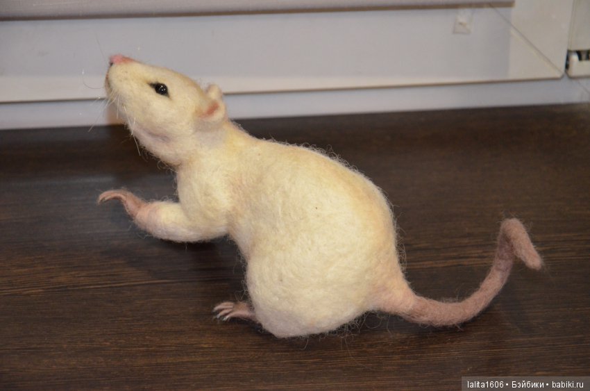 Крыска Лариска. Сухое валяние из шерсти (фото 8)