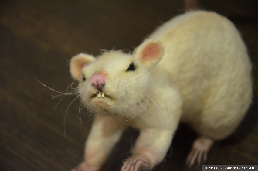 Крыска Лариска. Сухое валяние из шерсти (фото 3)