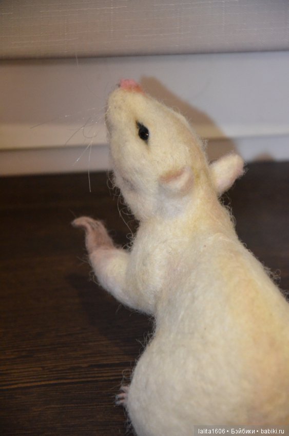 Крыска Лариска. Сухое валяние из шерсти (фото 7)