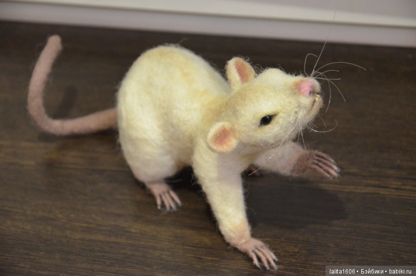 Крыска Лариска. Сухое валяние из шерсти (фото 4)