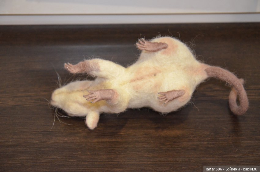 Крыска Лариска. Сухое валяние из шерсти (фото 10)