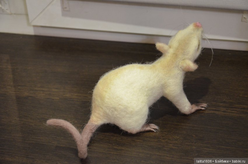 Крыска Лариска. Сухое валяние из шерсти (фото 5)