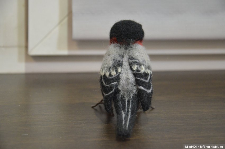 Снегирь. Игрушка в технике сухое валяние (фото 6)