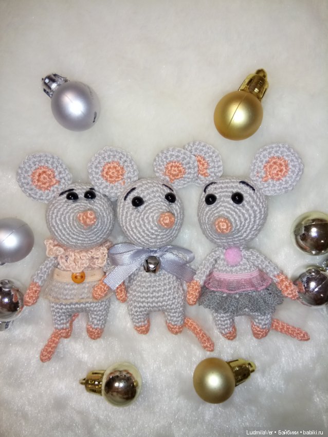 Мышки - малышки 9 см — Вязаные игрушки и амигуруми: крючком (фото 3)