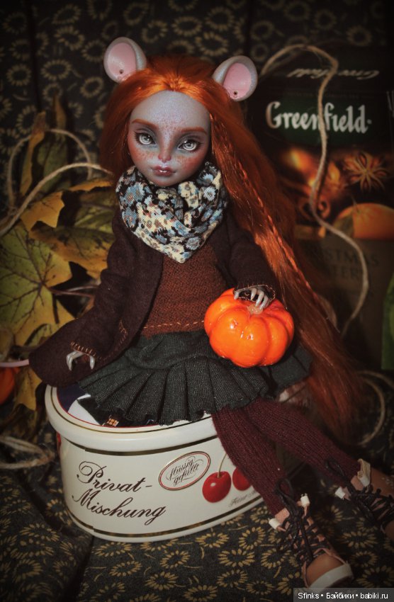 Тёплая рыжая Мышь — ООАК Monster High и Ever After High: репейнт (фото 5)