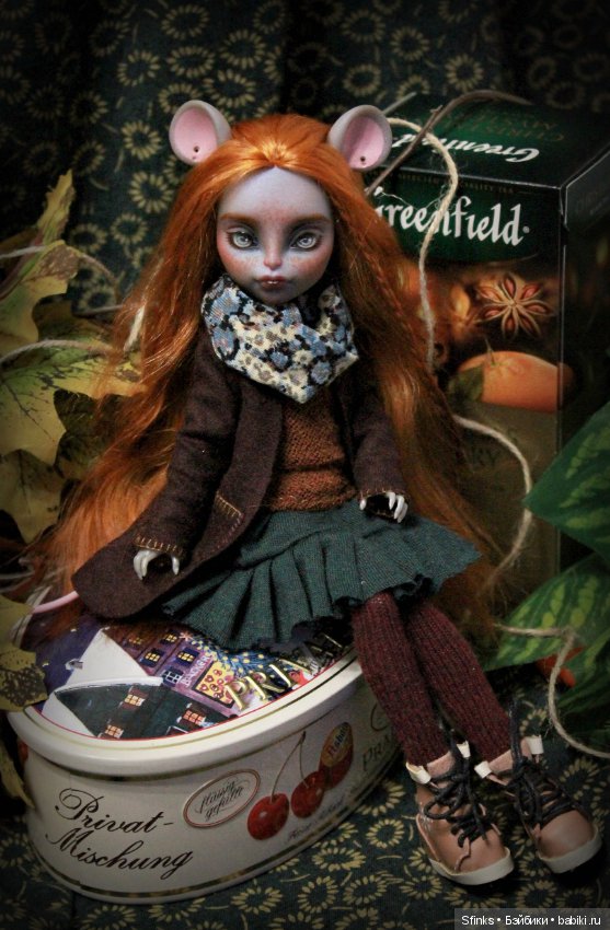 Тёплая рыжая Мышь — ООАК Monster High и Ever After High: репейнт (фото 4)