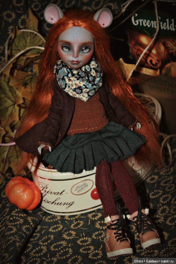 Тёплая рыжая Мышь — ООАК Monster High и Ever After High: репейнт (фото 7)
