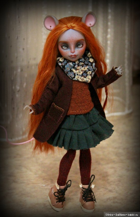 Тёплая рыжая Мышь — ООАК Monster High и Ever After High: репейнт (фото 2)