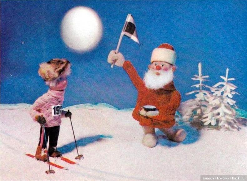 Новогодние ретро-открытки с куклами