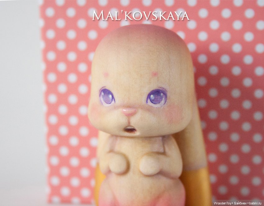 Кленовая зайка — Авторские игрушки из дерева: резьба (фото 6)