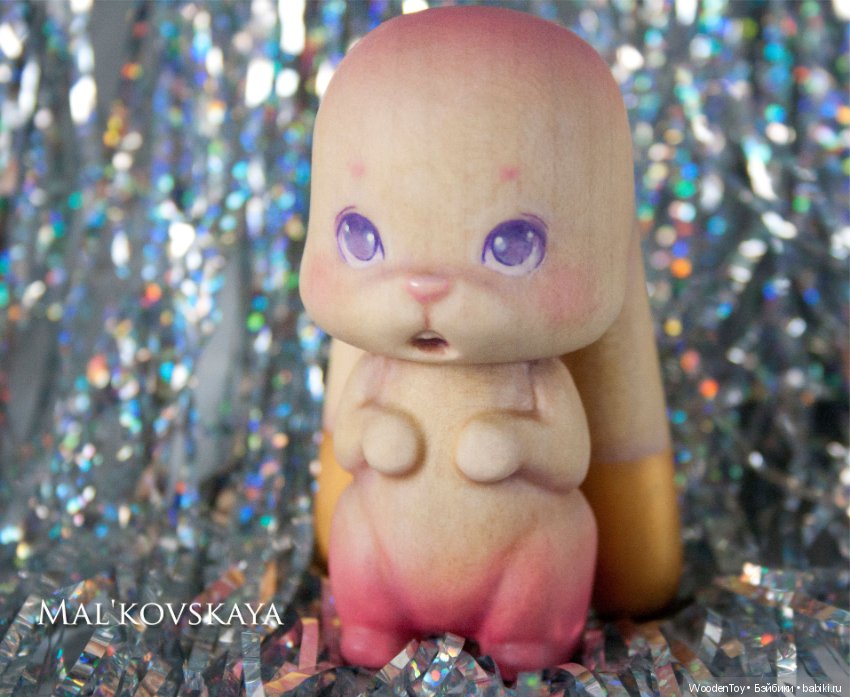 Кленовая зайка — Авторские игрушки из дерева: резьба (фото 2)