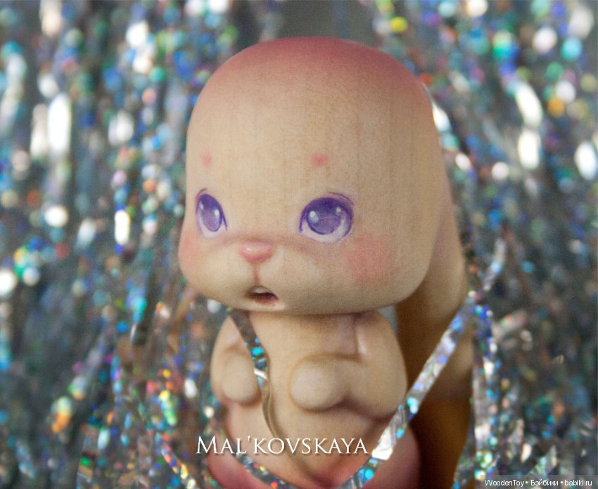 Кленовая зайка — Авторские игрушки из дерева: резьба (фото 4)