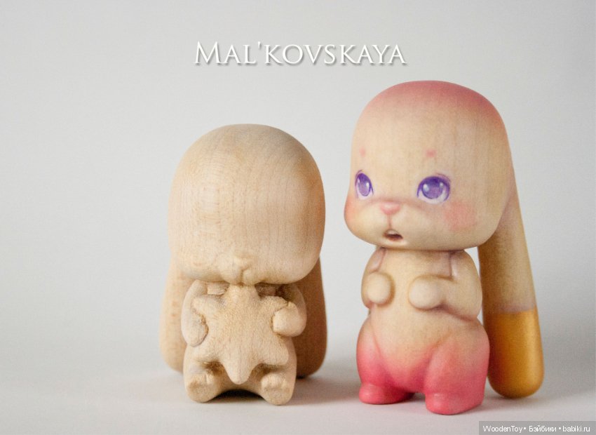 Кленовая зайка — Авторские игрушки из дерева: резьба (фото 7)