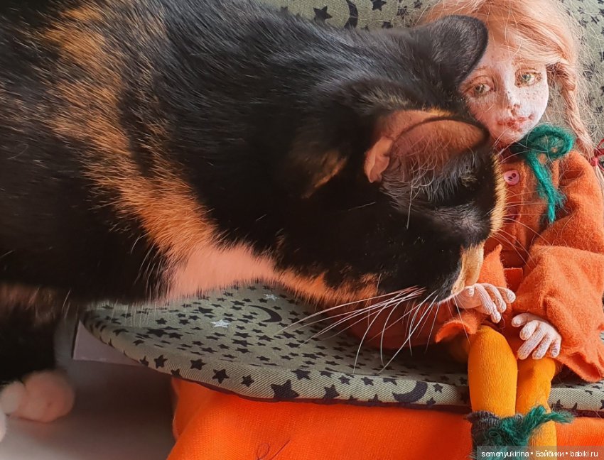 Мандаринка. Текстильная кукла...авторская (фото 6)