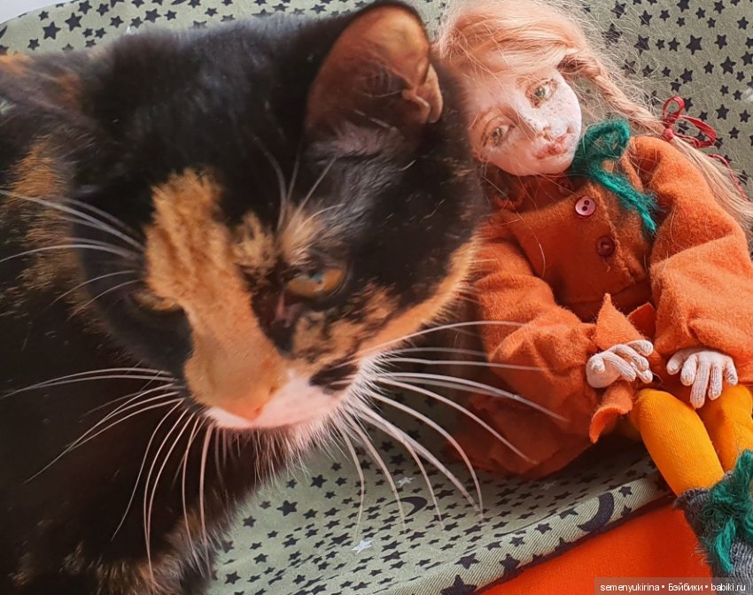 Мандаринка. Текстильная кукла...авторская (фото 4)