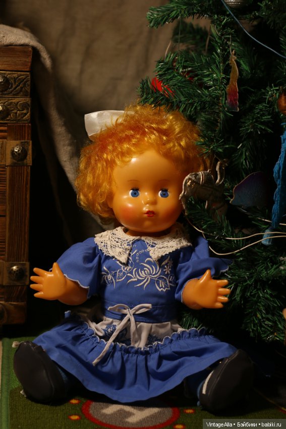 Платье цвета васильков — Советские винтажные куклы (СССР): Ленигрушка (фото 3)