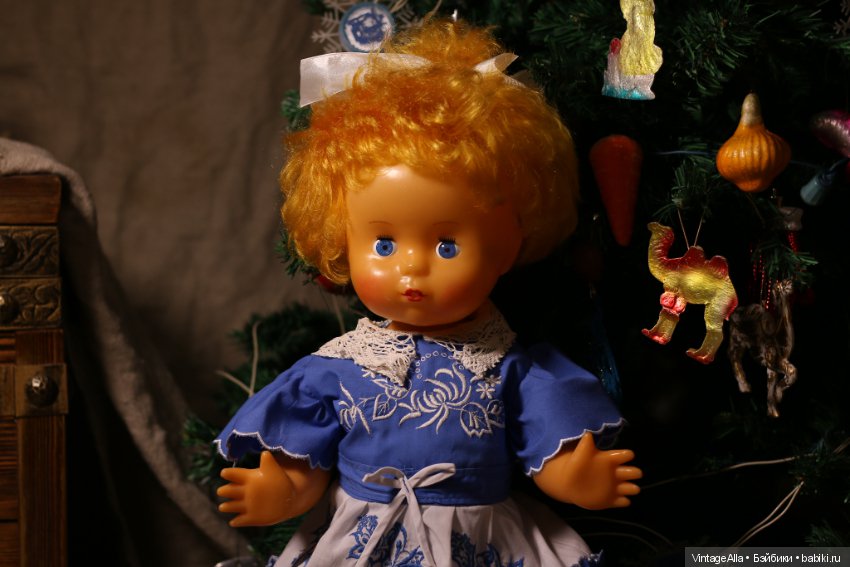 Платье цвета васильков — Советские винтажные куклы (СССР): Ленигрушка (фото 2)